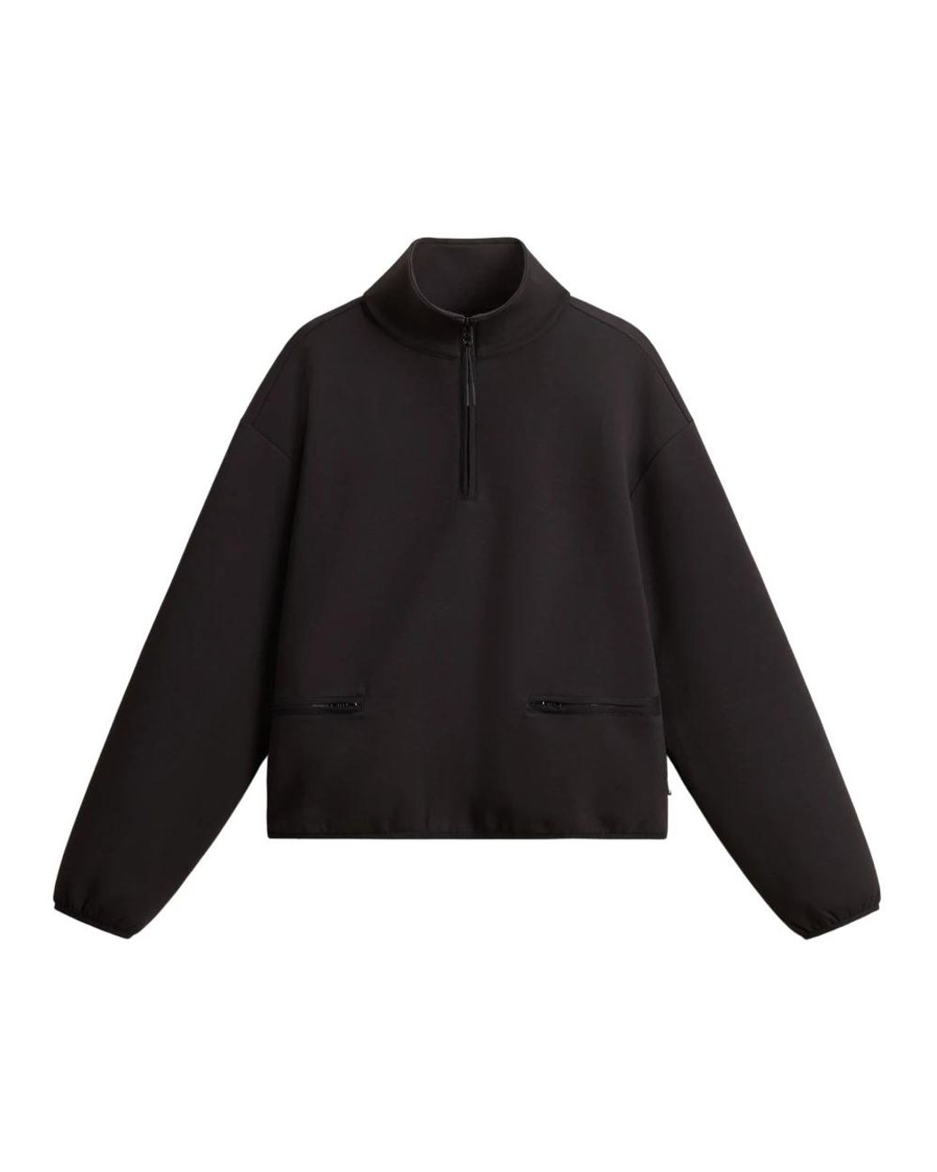 Woolrich Hoodies & Sweatvesten ,Zwart ,Katoen Zwarte Katoenen Trui Met Rits in het Black