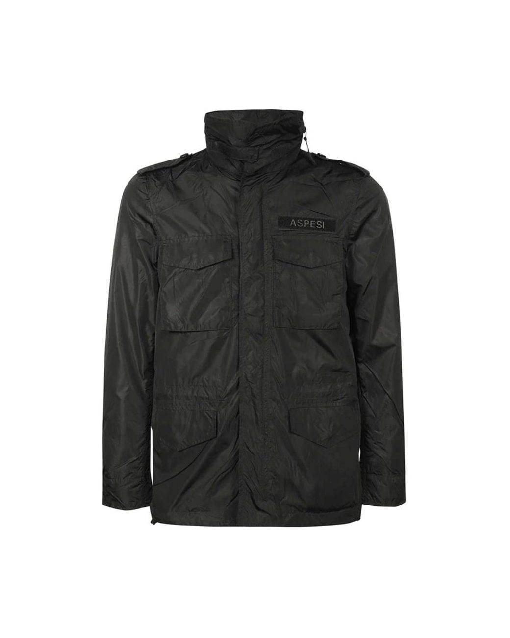 Aspesi Jassen ,Zwart ,Nylon Multi-Pocket Nylon Jas in het Black voor heren