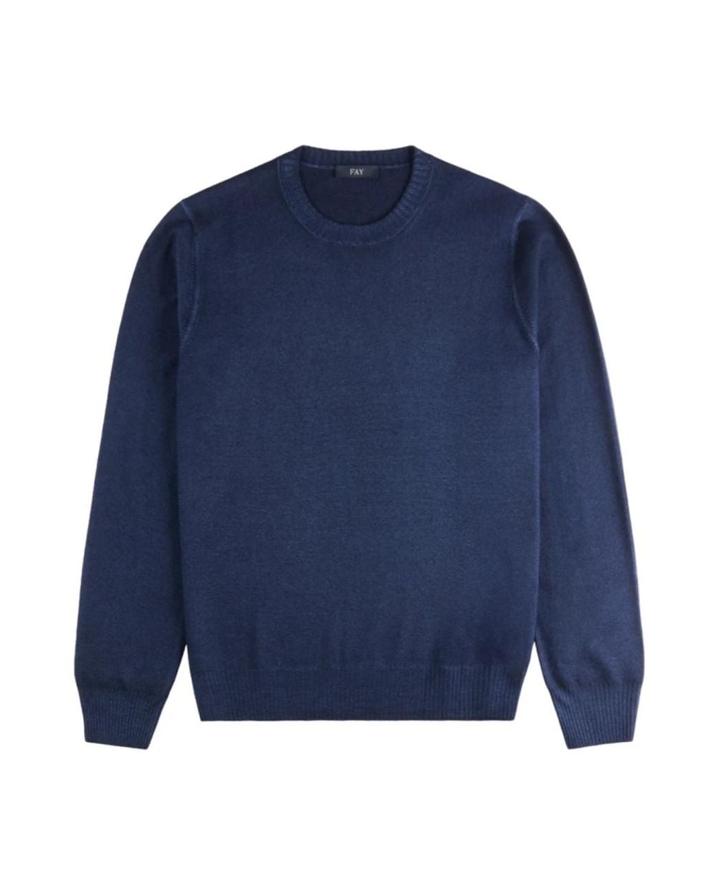Fay Blue Round-Neck Knitwear for men