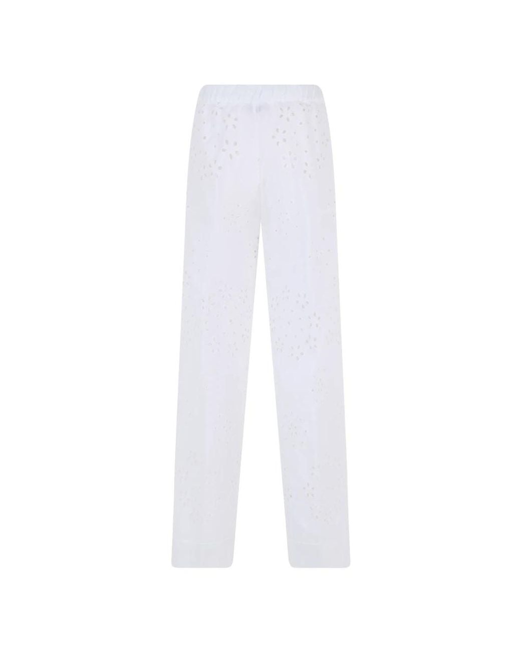 Herno White Wide Trousers