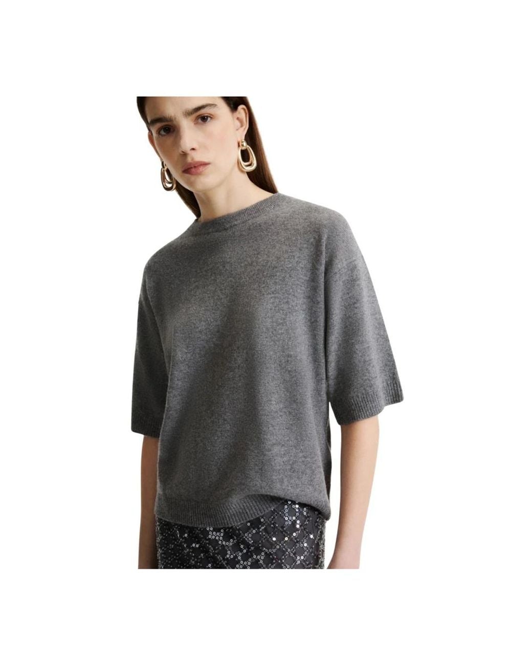 Marella Gray Round-Neck Knitwear