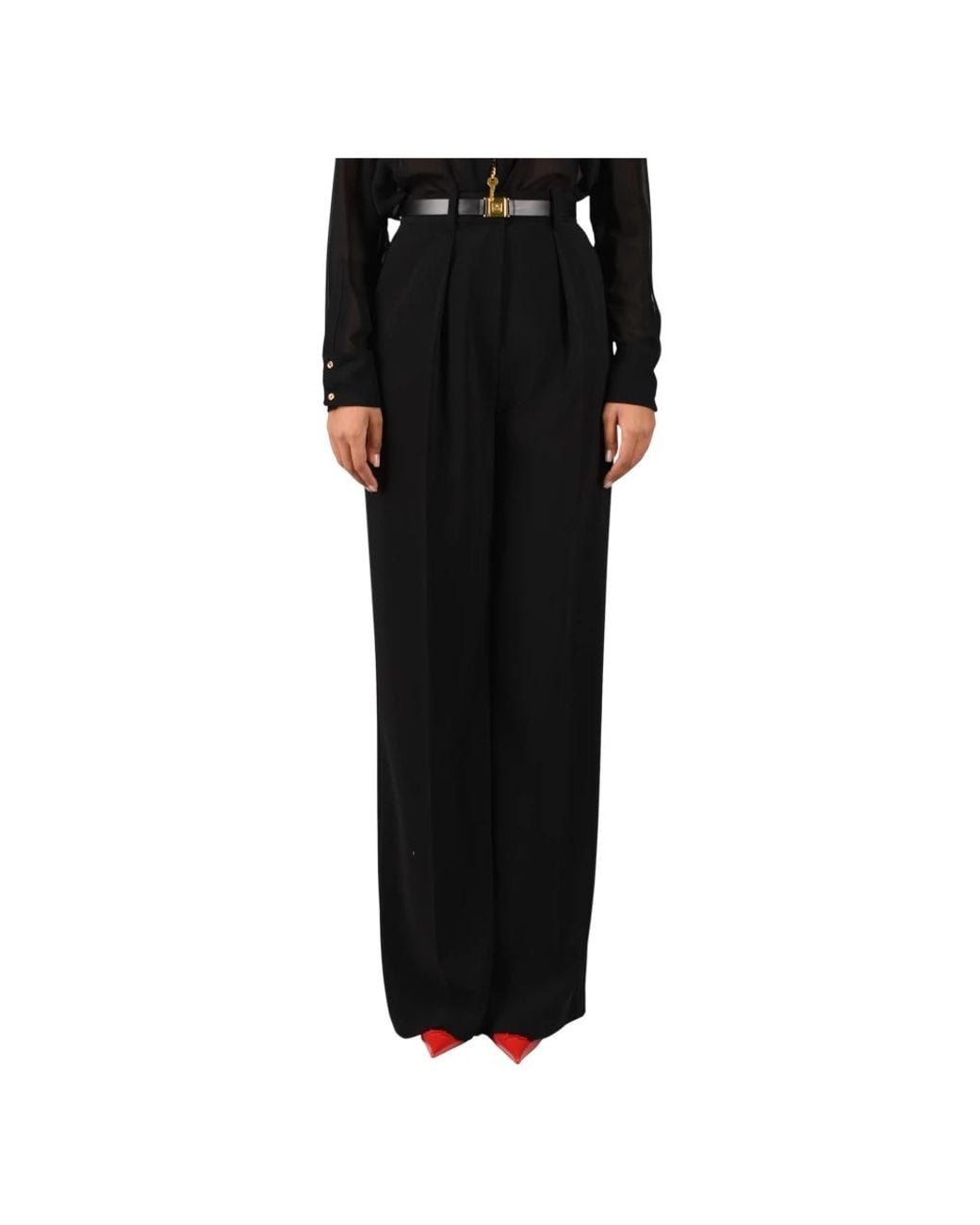 Elisabetta Franchi Black Wide Trousers