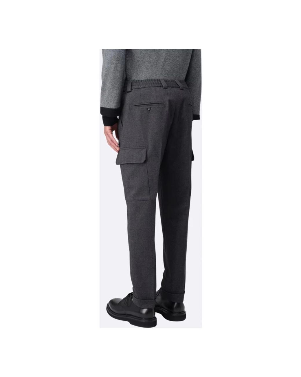 Paolo Pecora Gray Slim-Fit Trousers for men