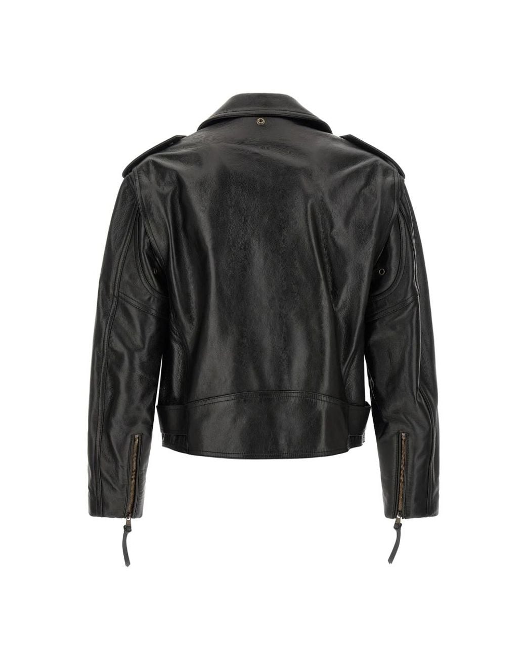 Balmain Black Leather Jackets for men