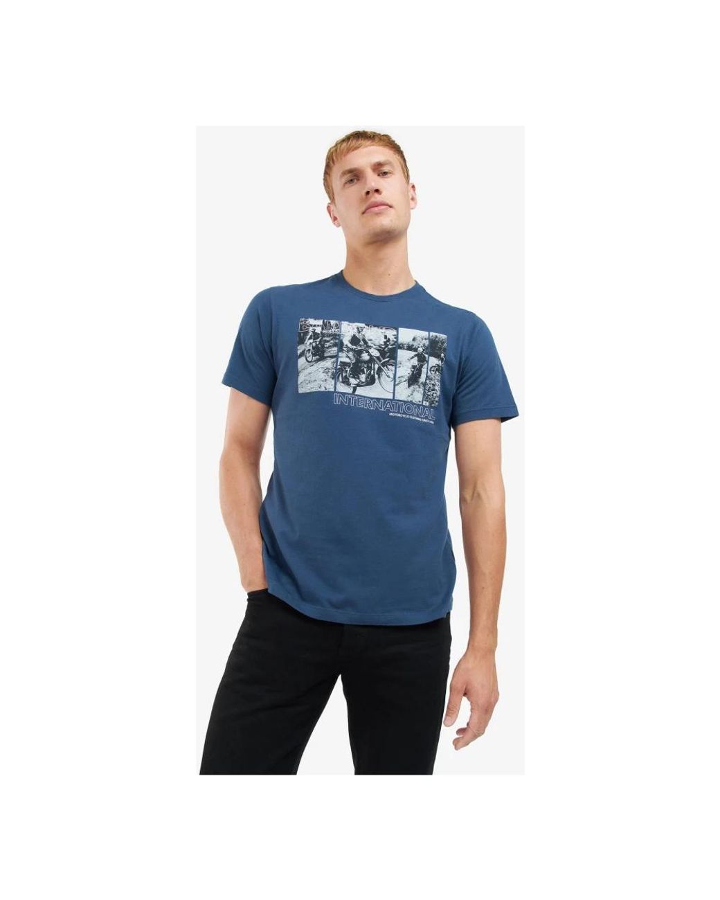 Barbour Blue International Arter Graphic-print T-shirt Insignia M for men