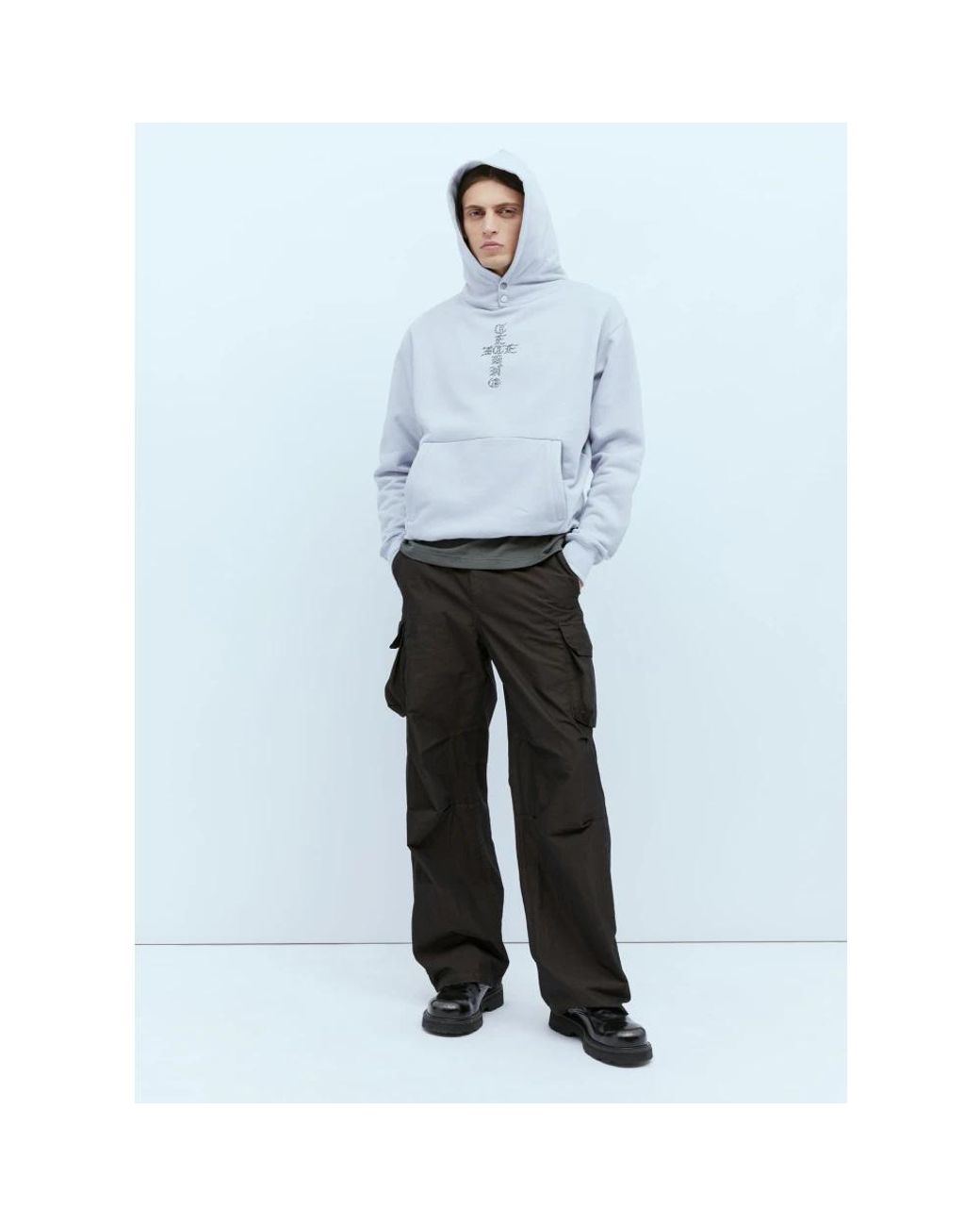 Ice & Techno Blue Hoodies for men