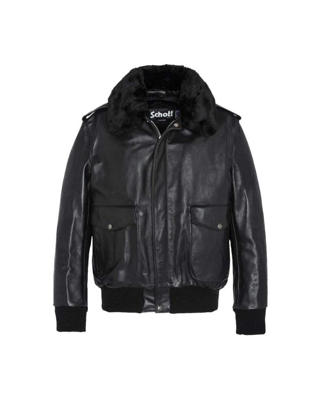 Schott Nyc Black Leather Jackets for men