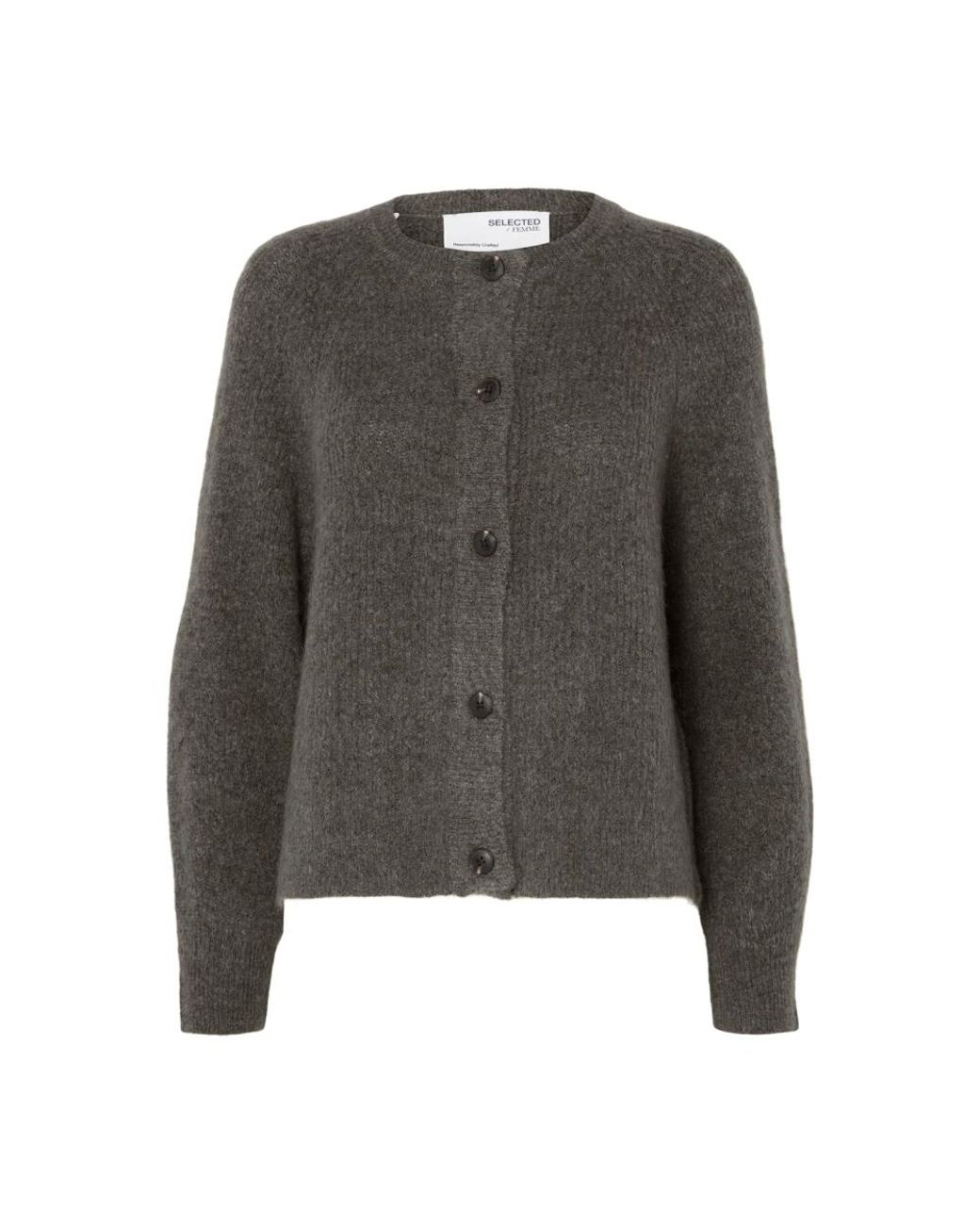 SELECTED Truien & Vesten ,Grijs ,Gebreid Kort Vest in het Gray