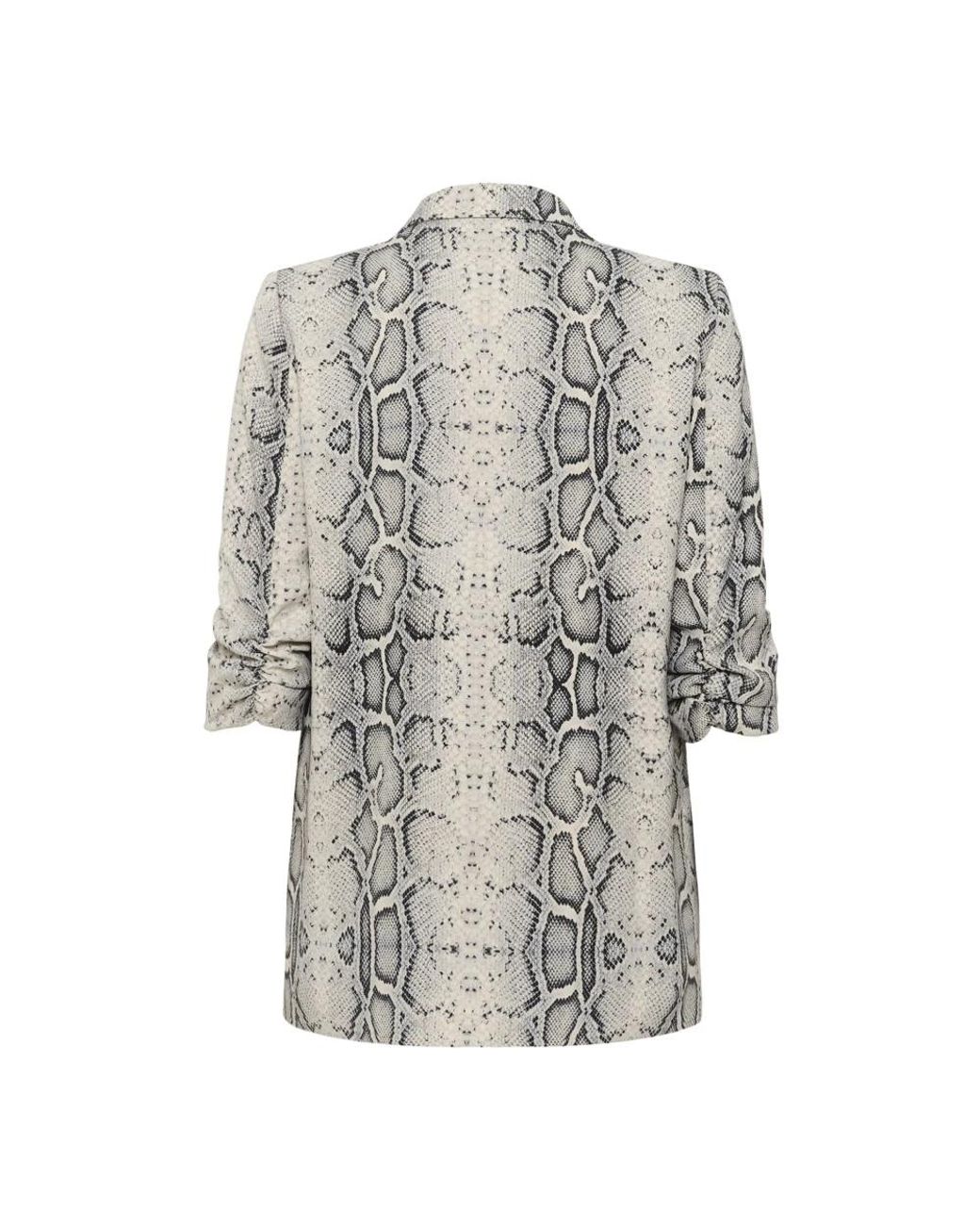 Soaked In Luxury Slshirley Printed Blazer in het Gray