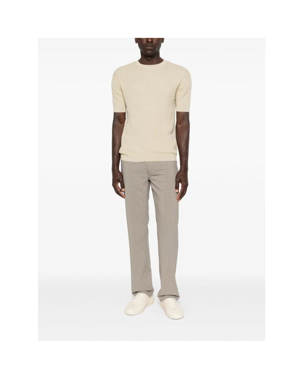 Emporio Armani Gray Straight Trousers for men