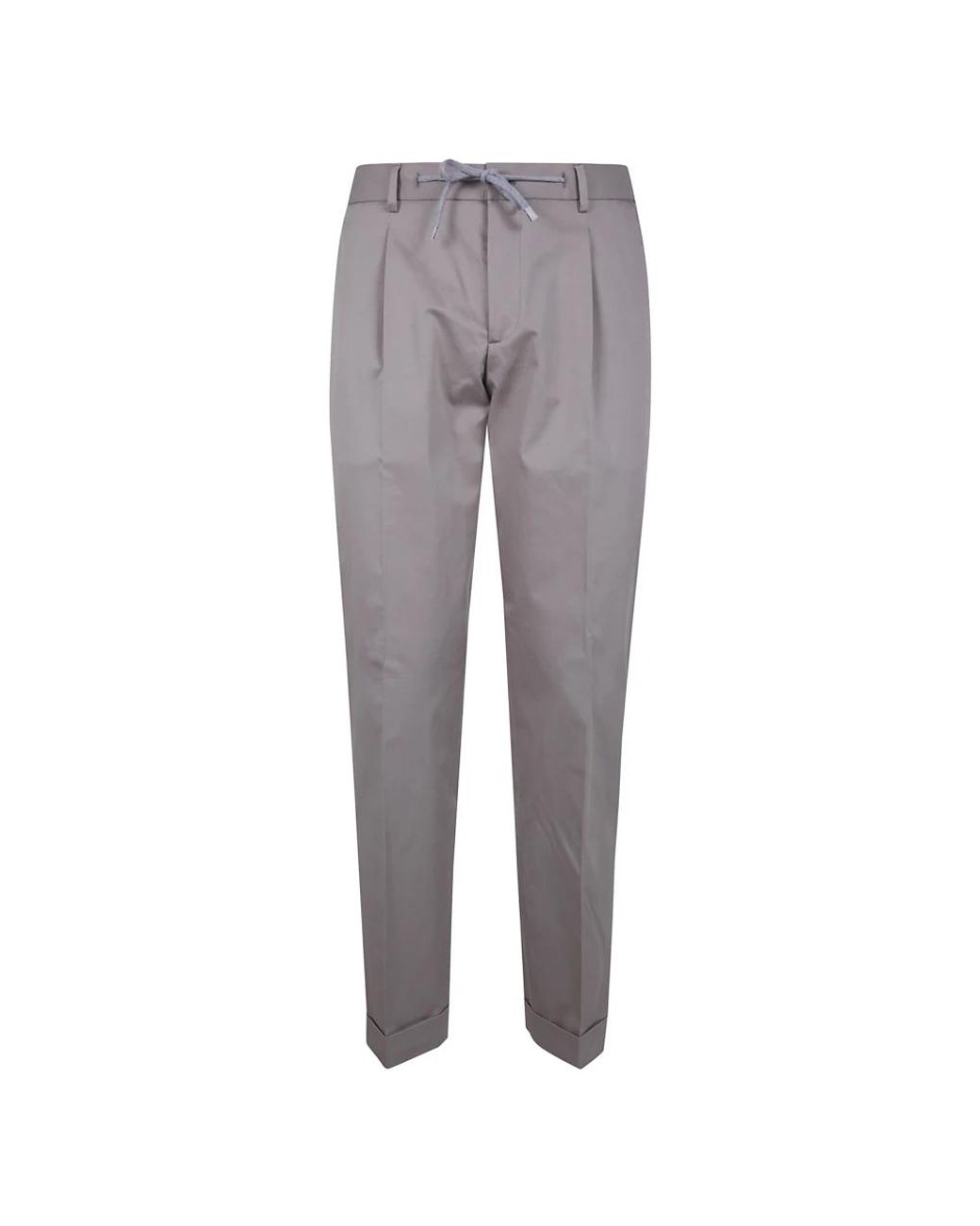 Barba Napoli Gray Straight Trousers for men