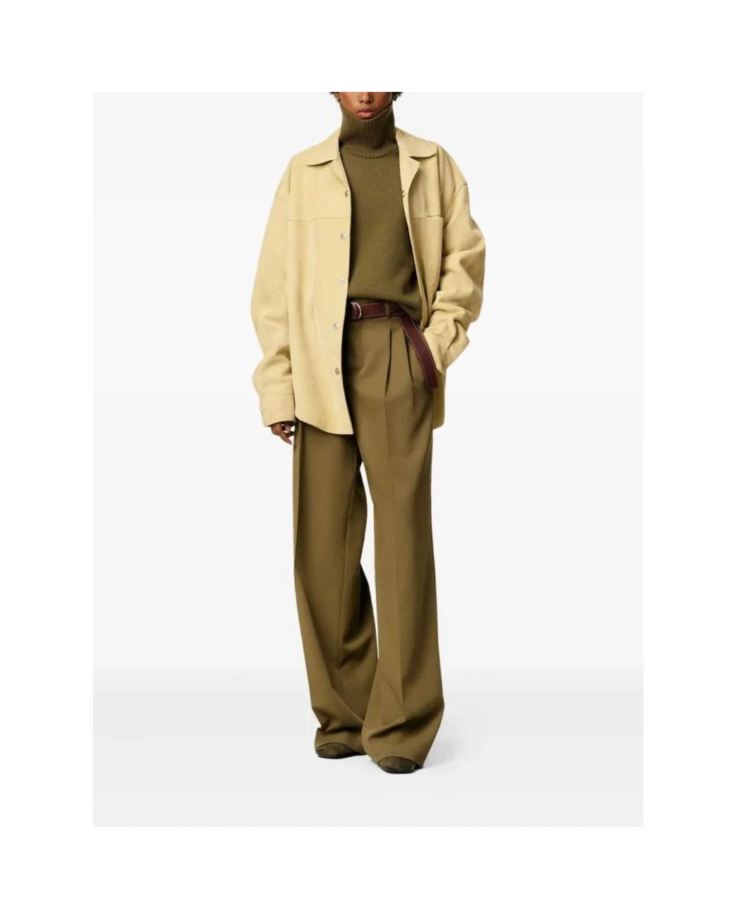 AMI Green Wide Trousers