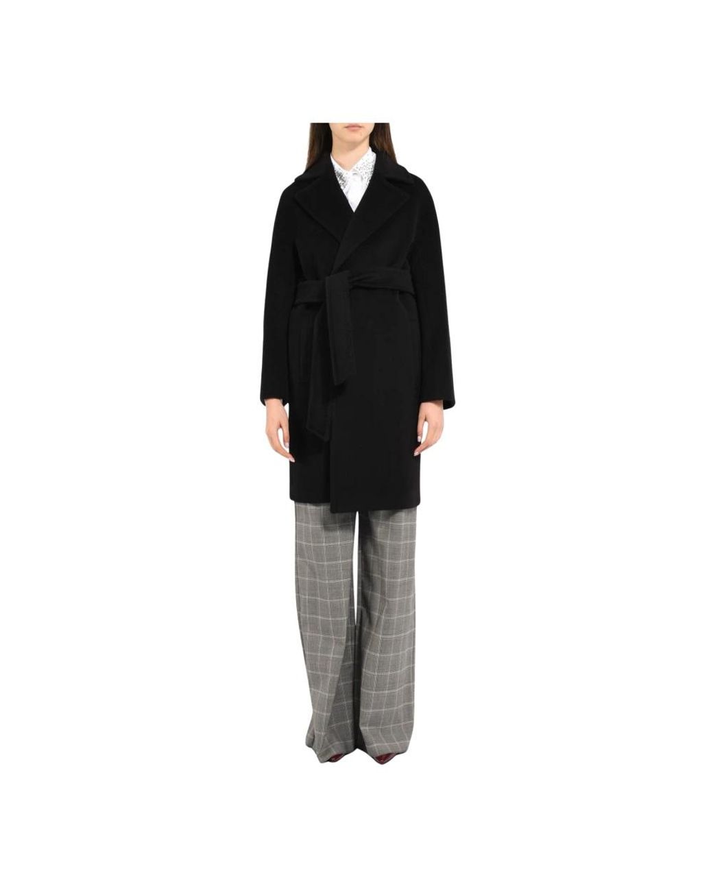Max Mara Jassen ,Zwart ,Wol Enkelrijige Jassen in het Black