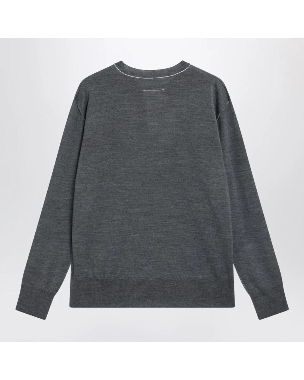 MM6 by Maison Margiela Gray Round-Neck Knitwear for men