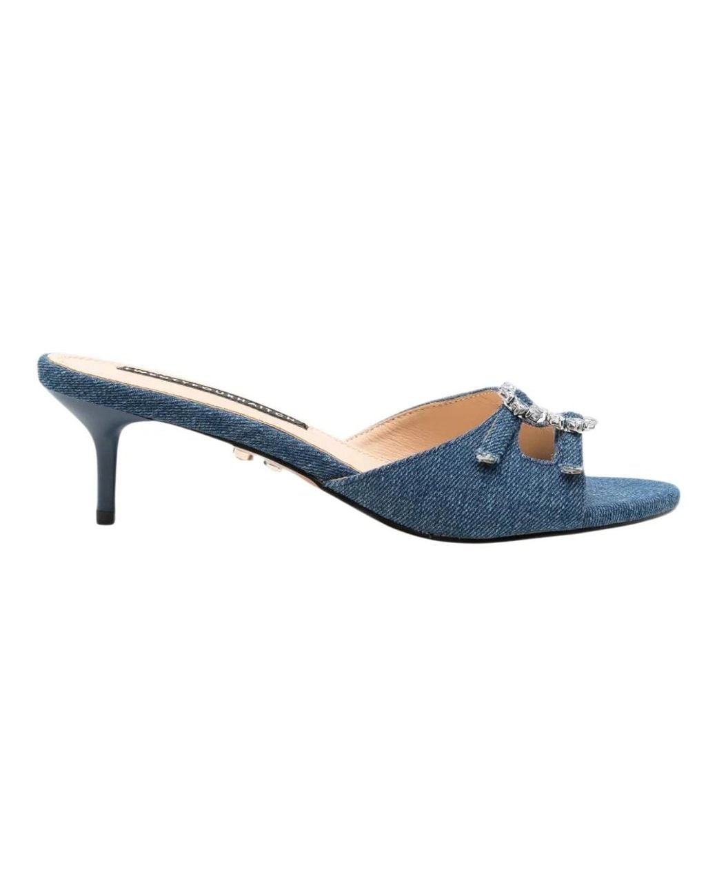 Twentyfourhaitch Blue Heeled Mules