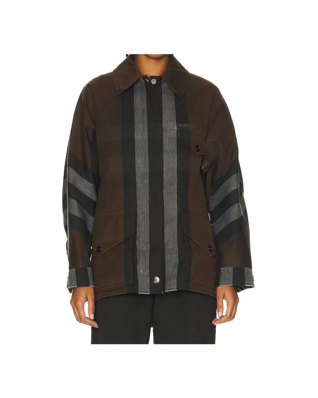Elegante chaqueta parka para mujeres Burberry de color Gray