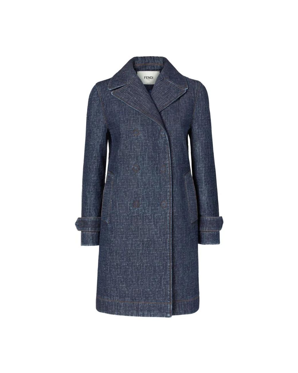 Fendi Blue Double-Breasted Coats