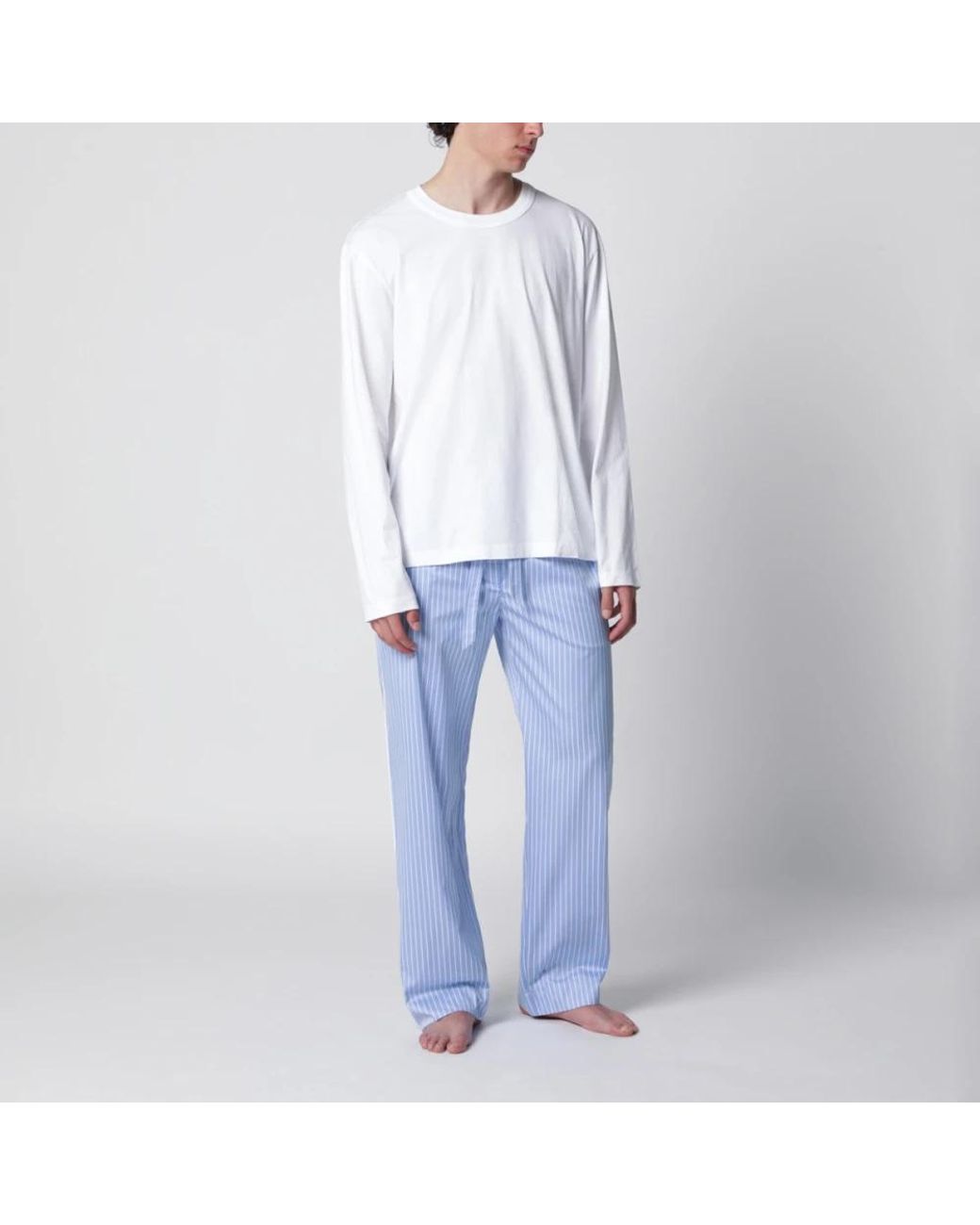 Tekla White Long Sleeve T-Shirts for men
