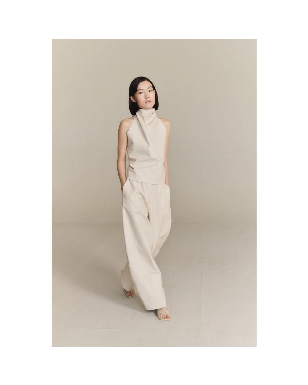 Cortana Natural Leather Trousers