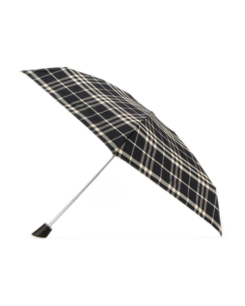 Burberry Accessoires ,Veelkleurig ,Polyester Check Opvouwbare Paraplu in het Black