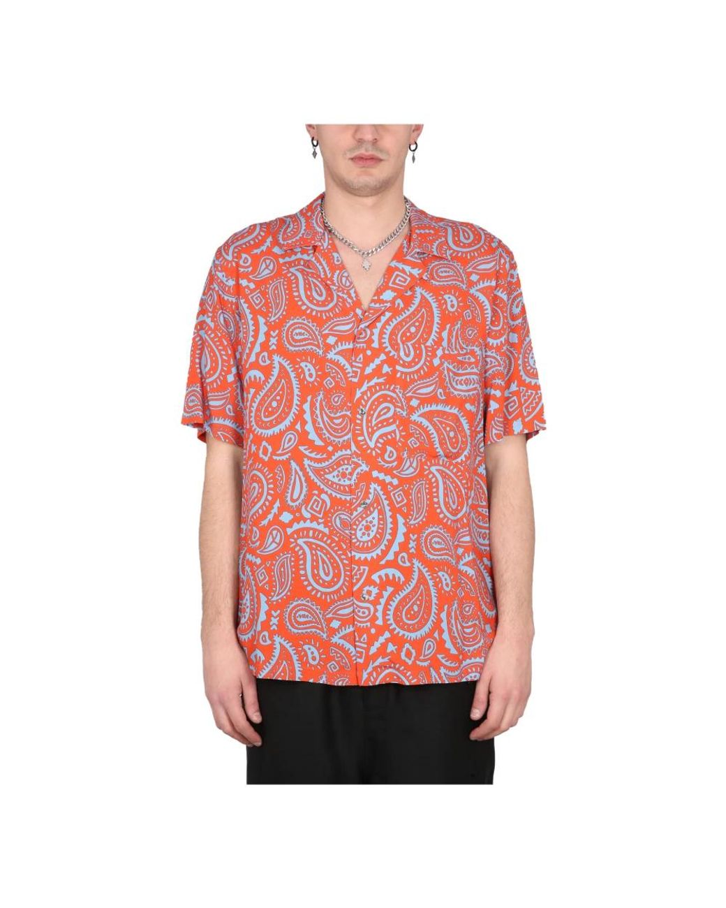 Marcelo Burlon Red Short Sleeve Shirts for men