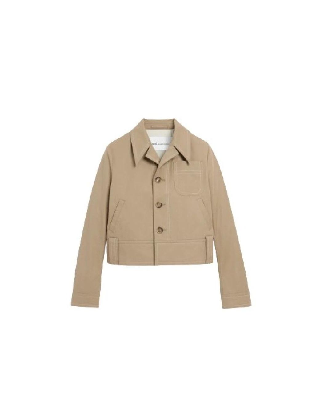 AMI Natural Baumwoll-Gabardine-Jacke Mit Knöpfen