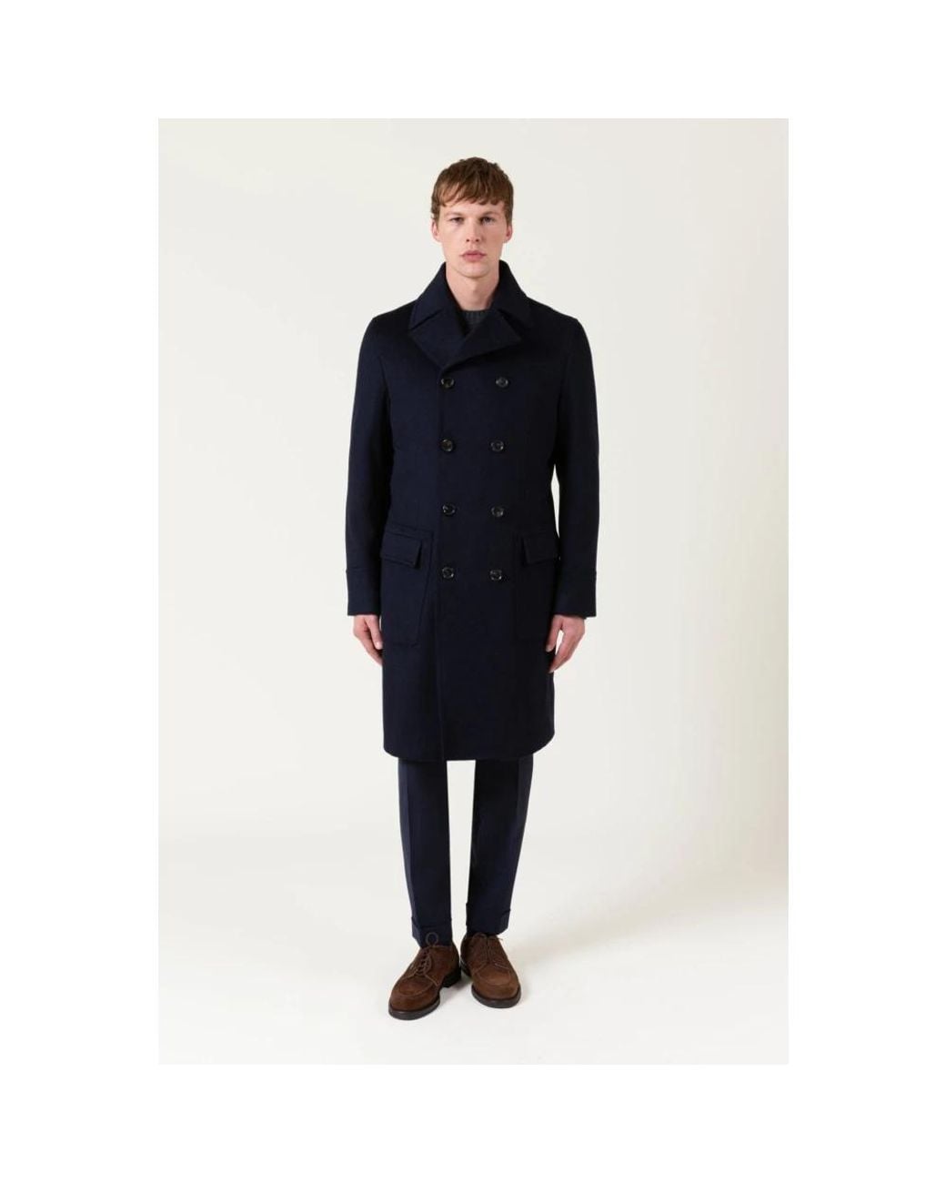 AUTORE Blue Double-Breasted Coats for men