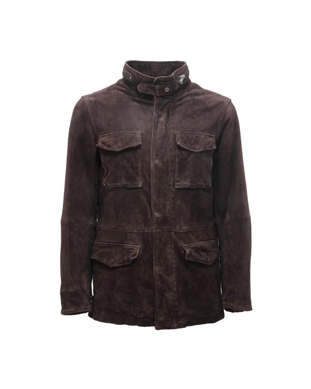 The Jack Leathers Jassen ,Bruin ,Suède Vintage Brownie Suède Field Jacket voor heren