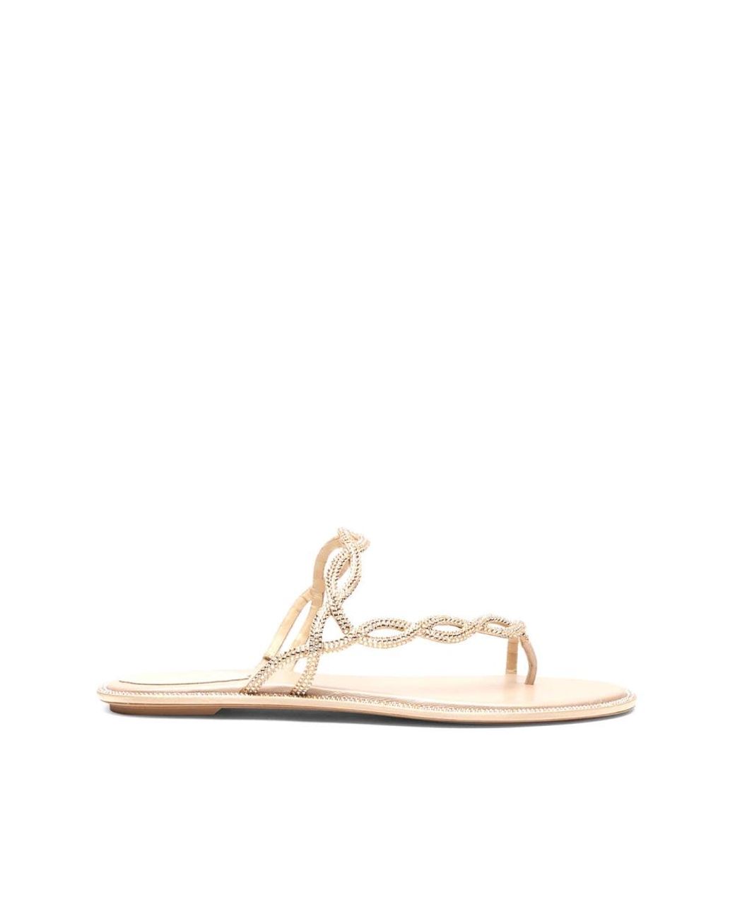 Rene Caovilla Natural Flip Flops