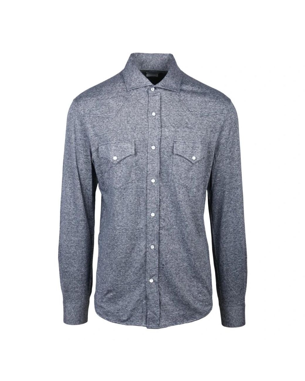 Brunello Cucinelli Blue Casual Shirts for men
