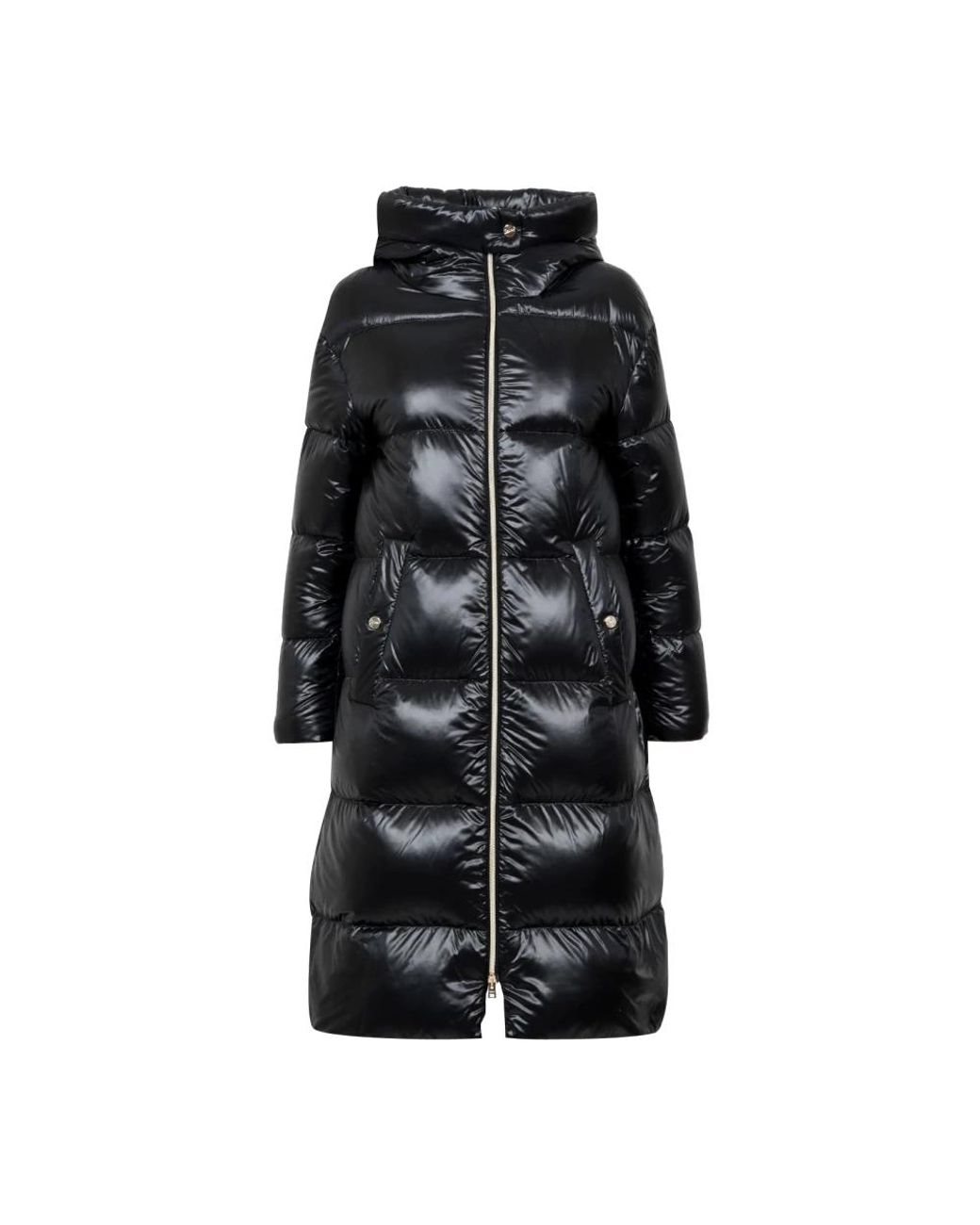 Giacca piumino nera con dettagli dorati di Herno in Black