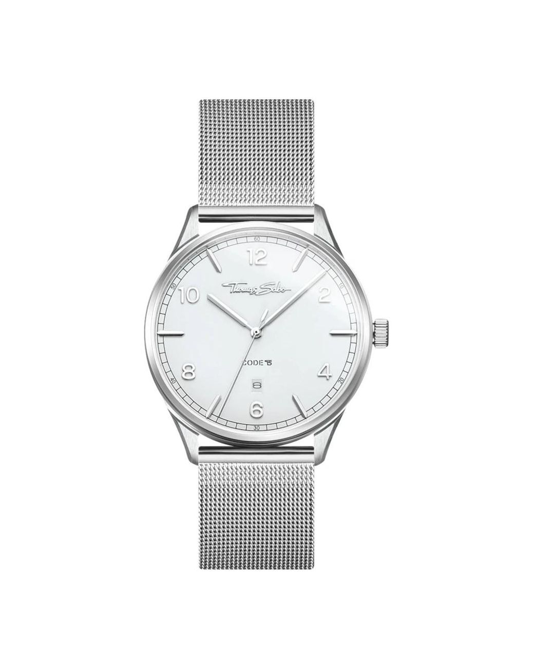 Thomas Sabo Accessoires ,Grijs ,Code Ts Zilver Wit Horloge in het Metallic
