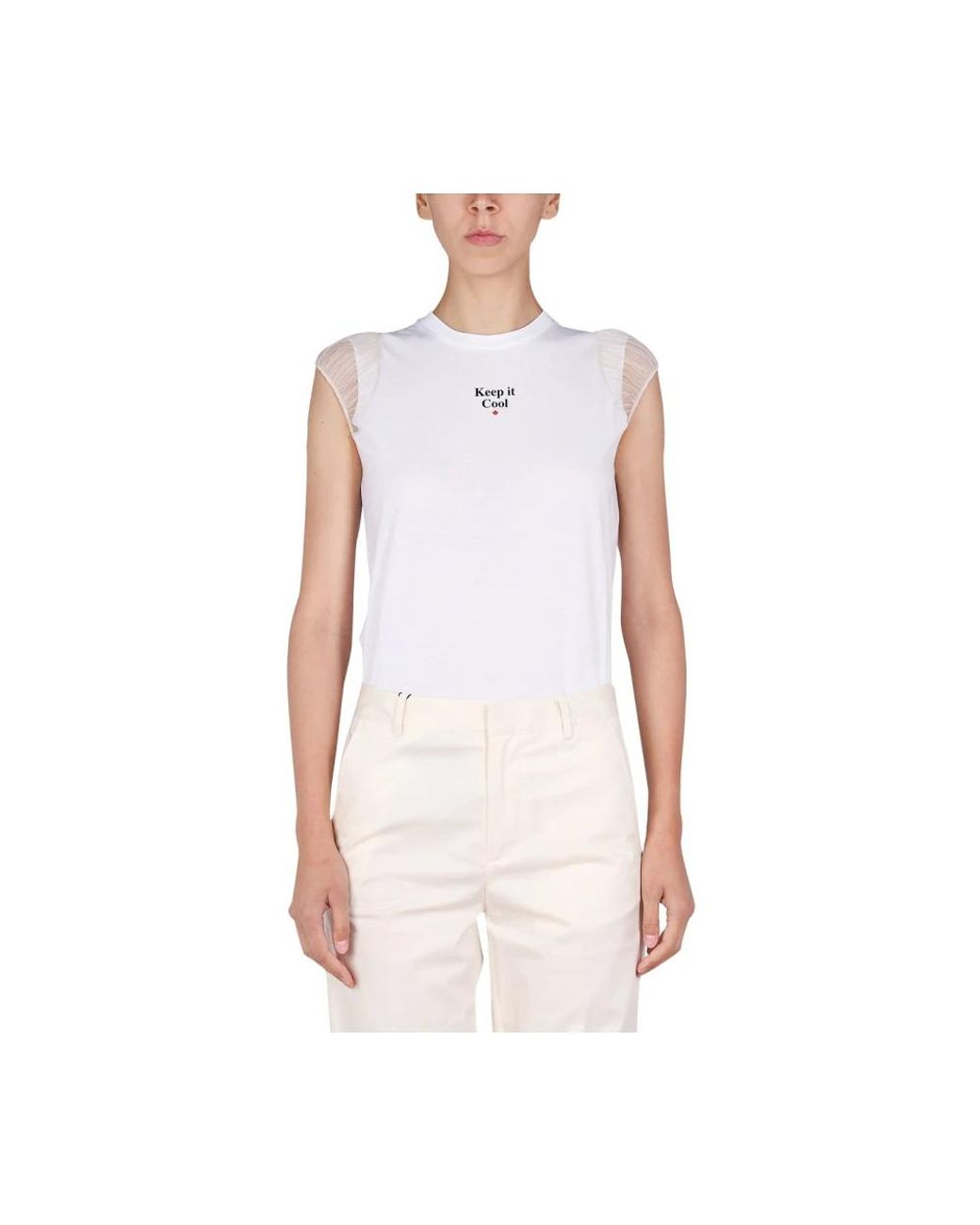 DSquared² White Sleeveless Tops