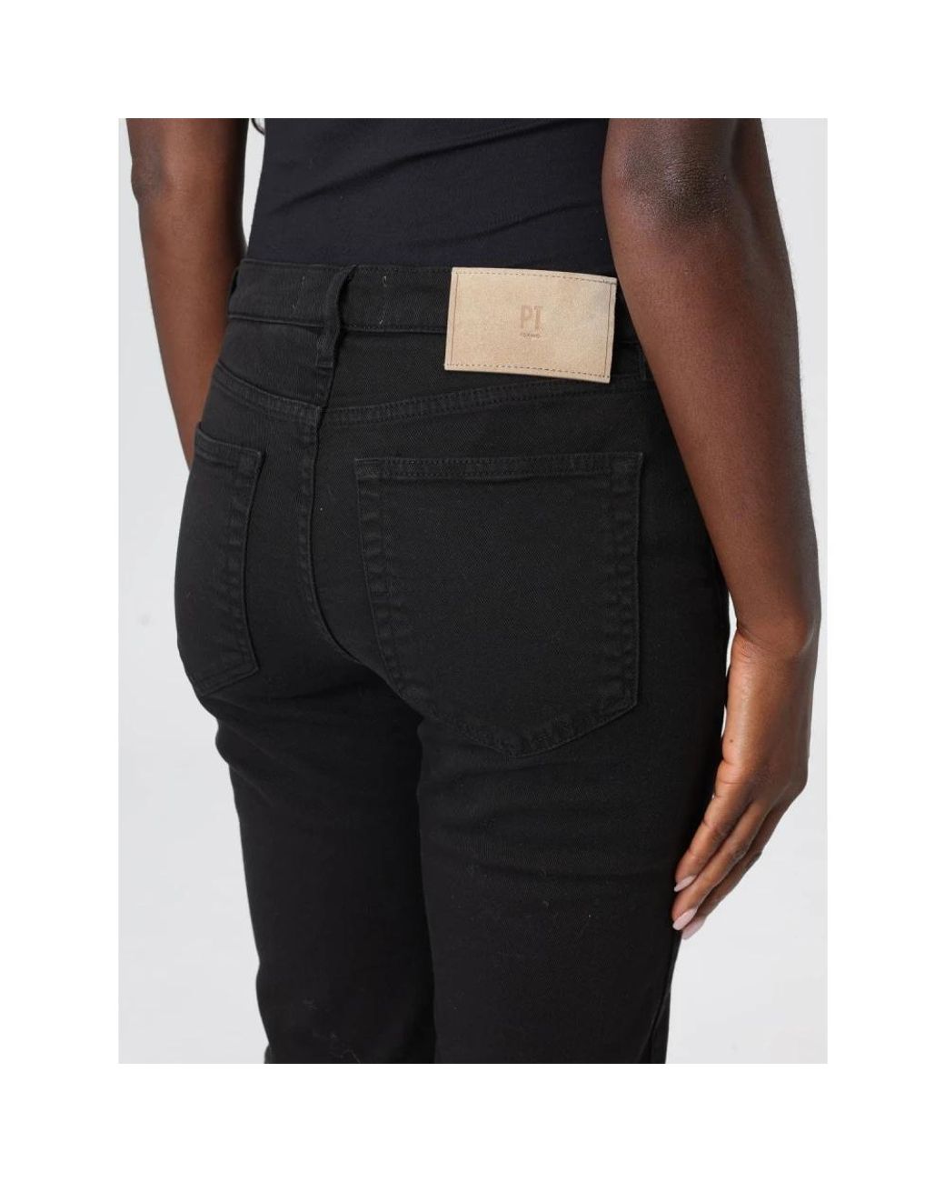 Cropped Jeans PT01 de color Black