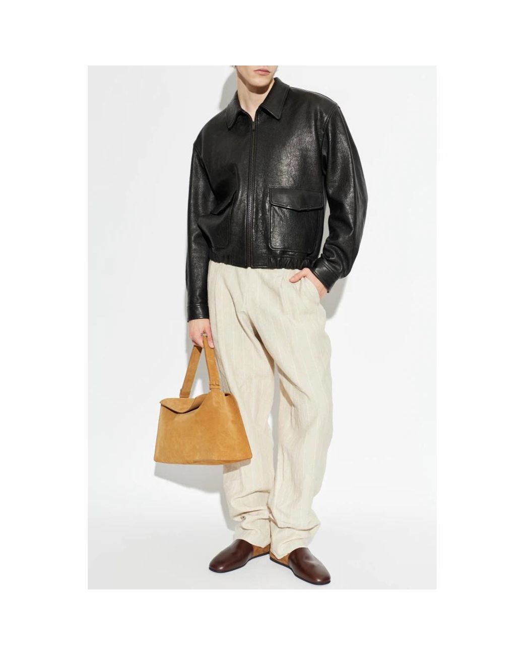 Giorgio Armani Linen Pinstripe Hosen in Natural für Herren