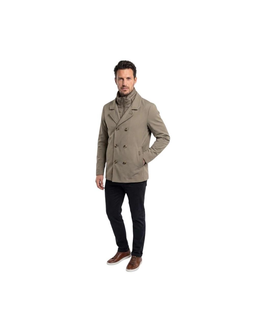 Double-Breasted Coats Moorer de hombre de color Gray