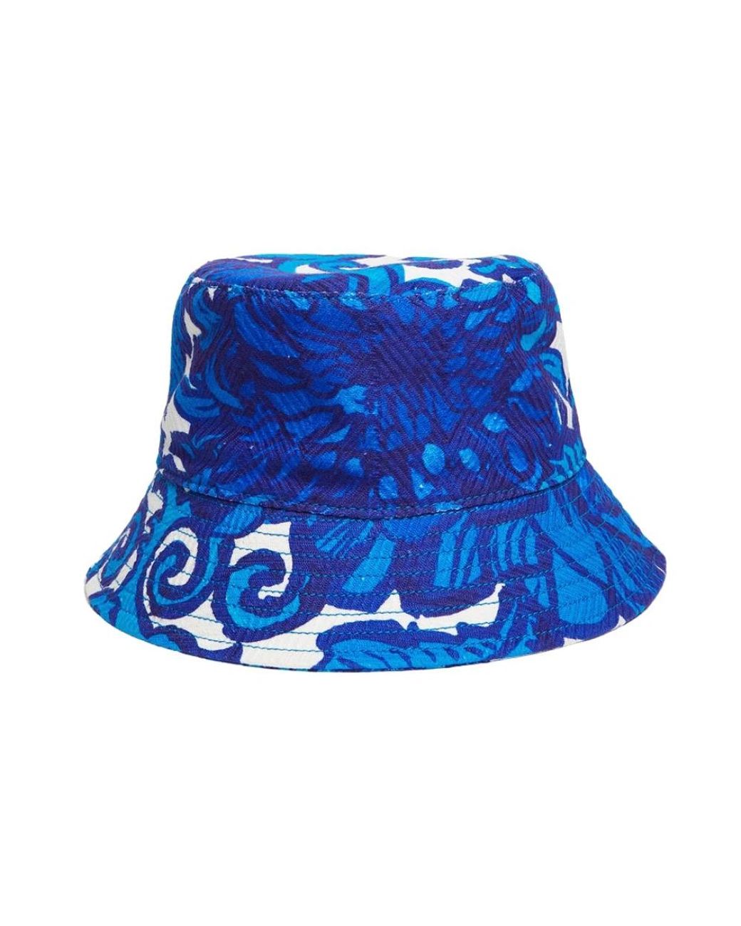 LaDoubleJ Accessoires ,Blauw ,Katoen Stijlvolle Gestikte Bucket Hat in het Blue