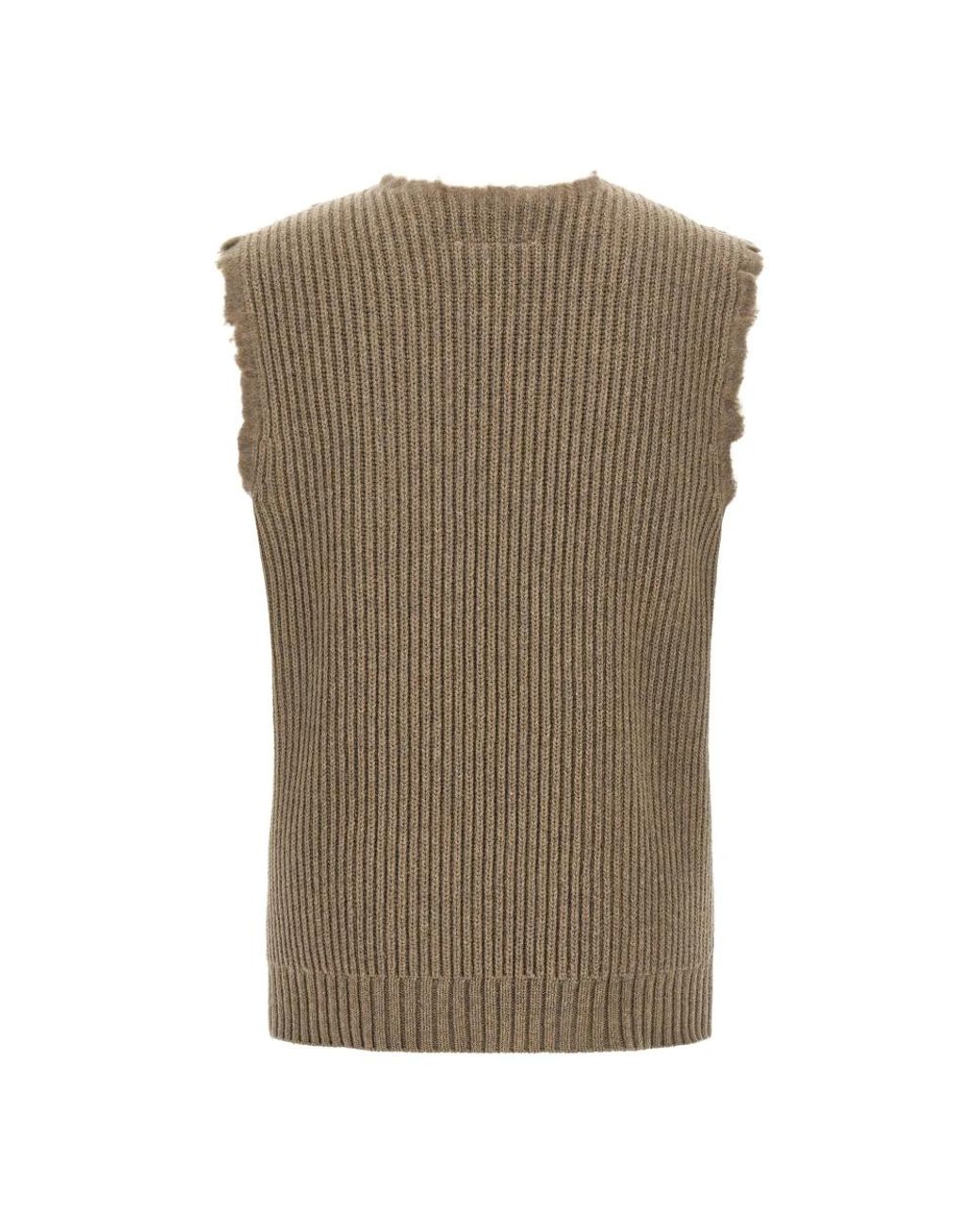 MM6 by Maison Margiela Brown Sleeveless Jumpers for men