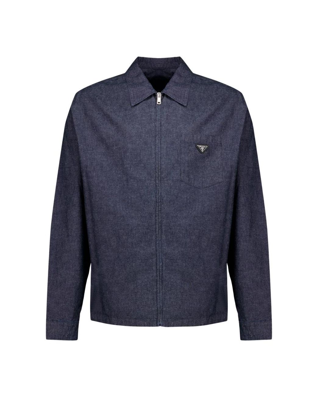 Prada Blue Denim Shirts for men