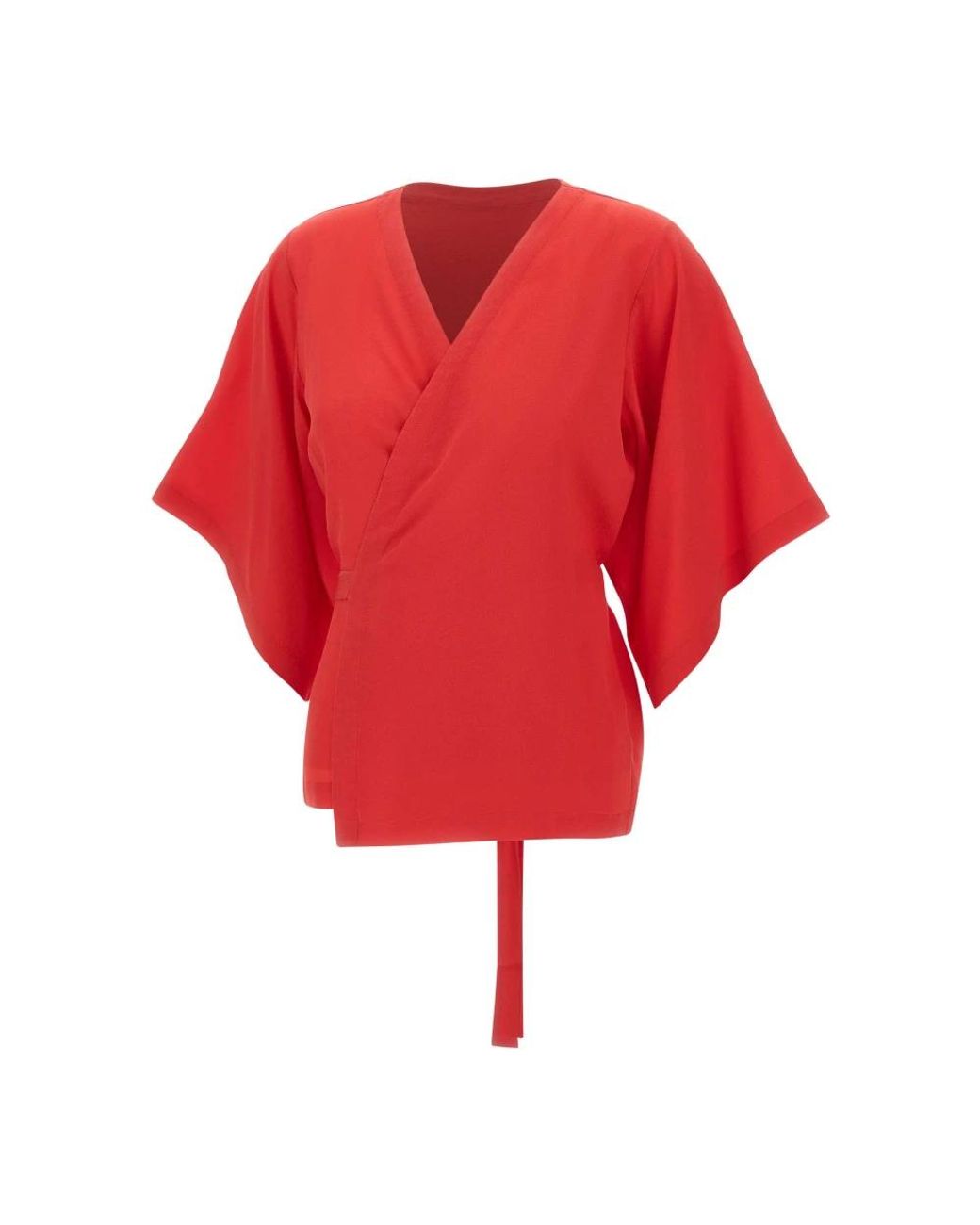 Kangra Zijden Crepe Blouse in het Red