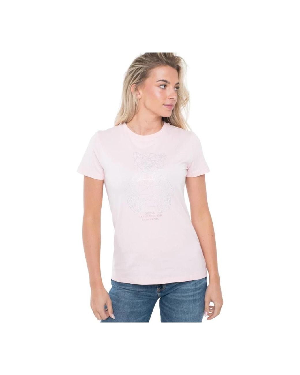 Guess T-Shirt Met Ronde Hals in het White