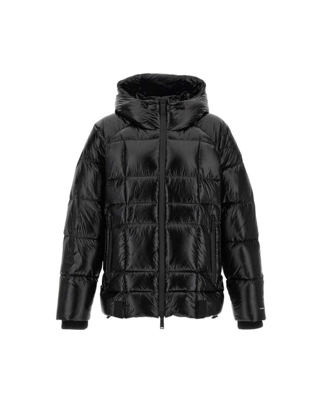 DSquared² Jassen ,Zwart ,Zwart Gewatteerd Hoodie Met Rits in het Black voor heren