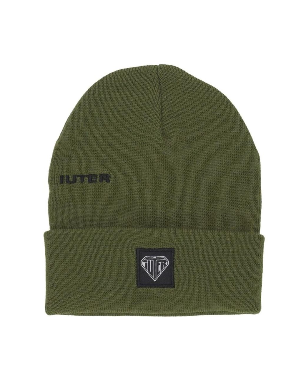 Iuter Accessoires ,Groen ,Logo Vouw Beanie Legermuts in het Green voor heren