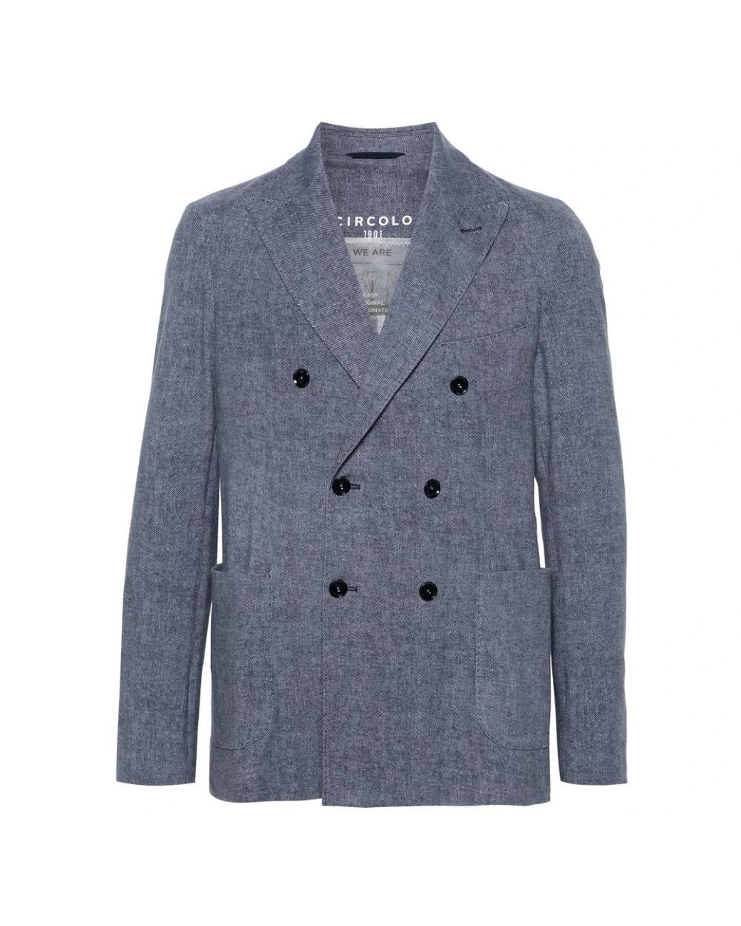 Circolo 1901 Jassen ,Blauw ,Katoen Double-Breasted Blazer in het Blue voor heren