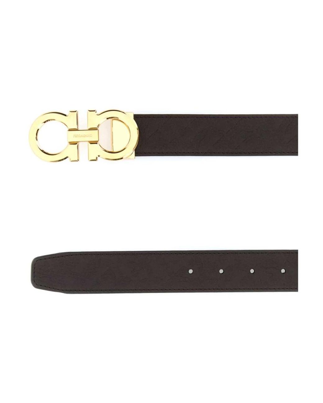 Ferragamo Double Gancini Gürtel in Black für Herren