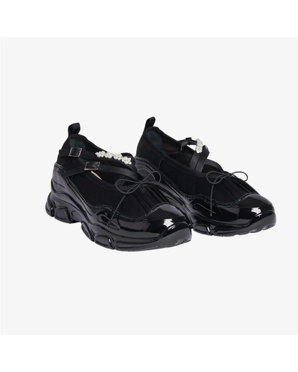 Simone Rocha Black Classic Criss Cross Tracker Sneakers