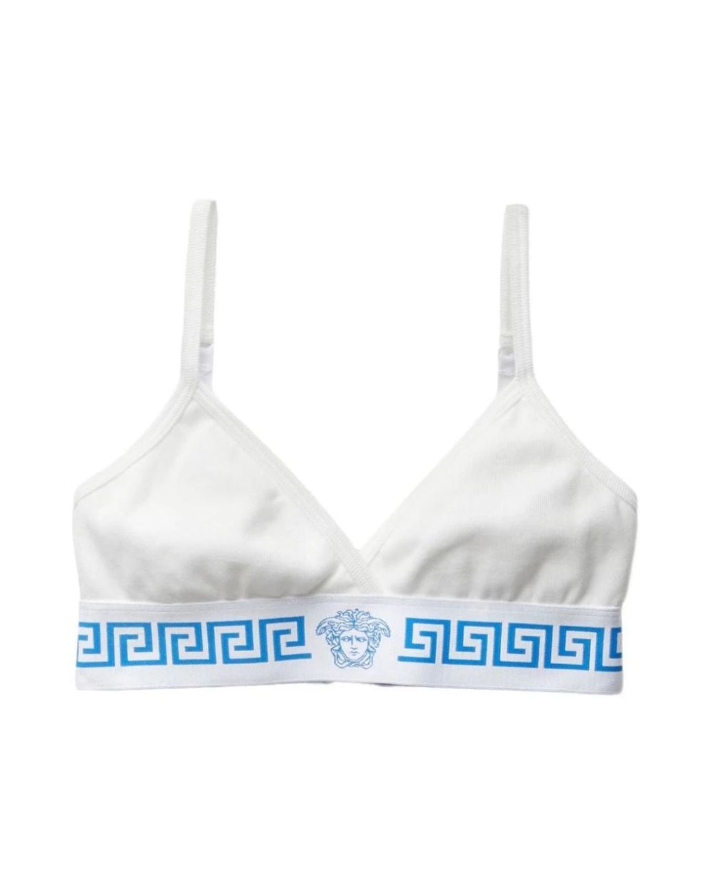 Versace Cotton-Jersey Triangle Bralette in het White