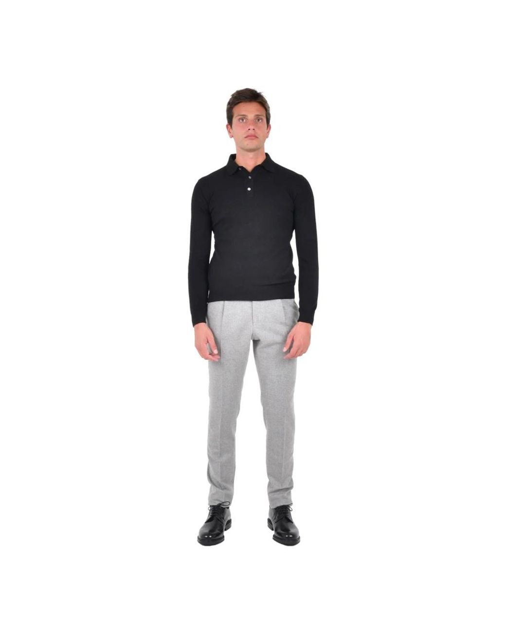 Franzese Collection Black Round-Neck Knitwear for men