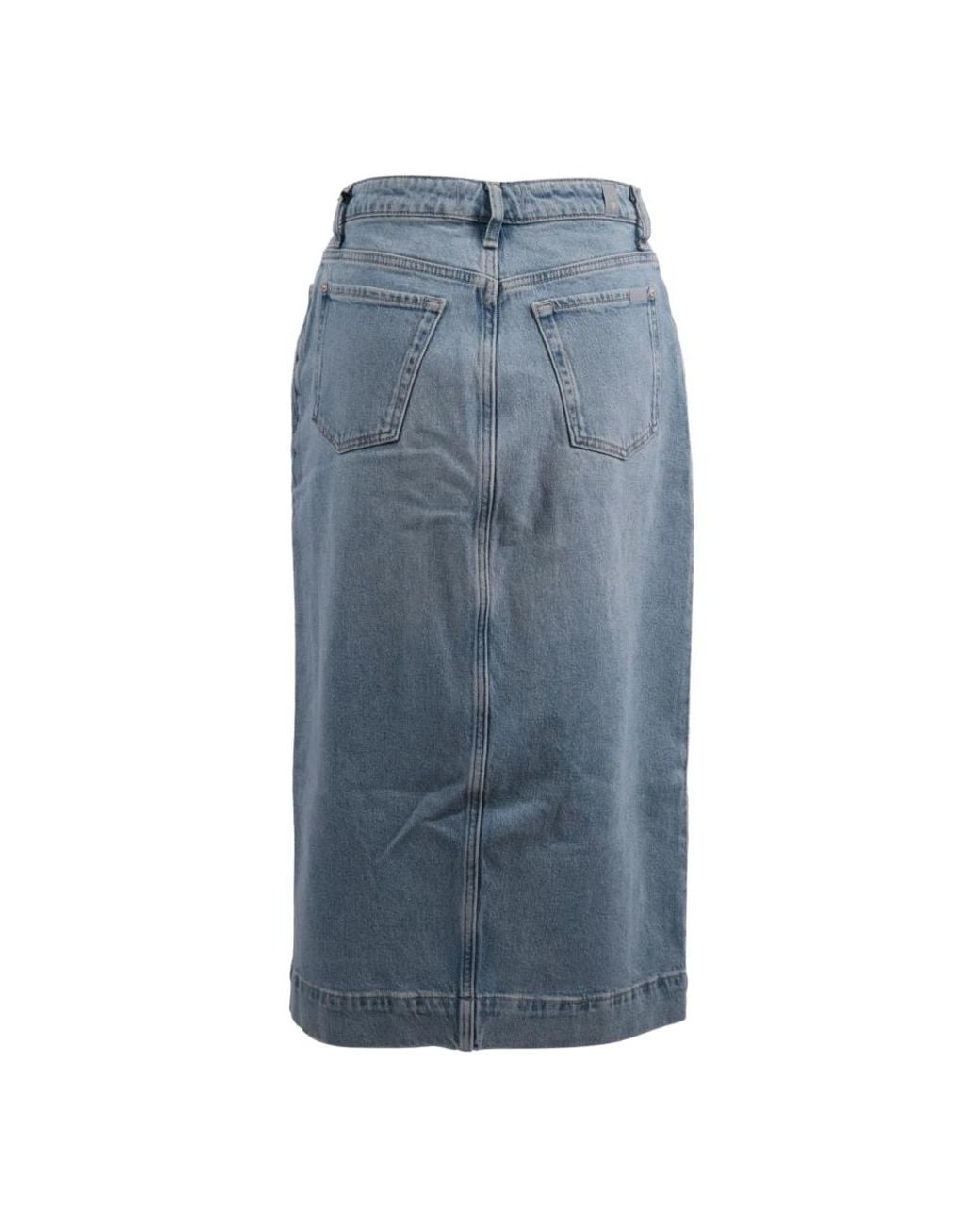 7 For All Mankind Blue Denim Skirts