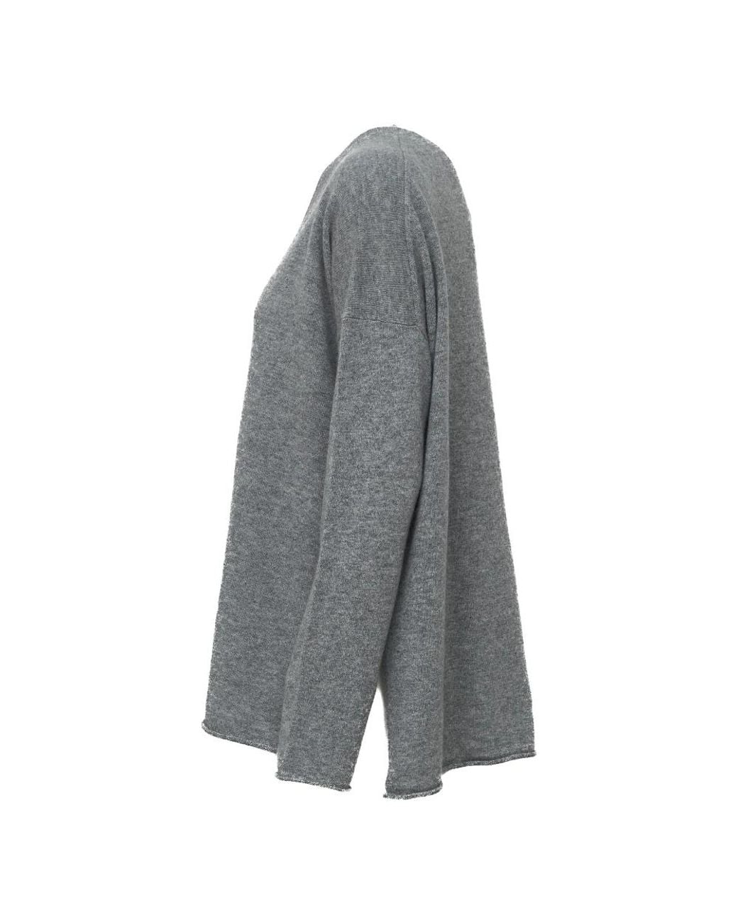 Allude Gray V-Ausschnitt Strickpullover